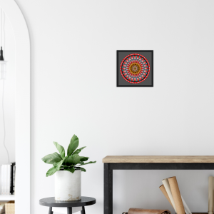 Colourful Mandala Wooden Framed Poster #0007