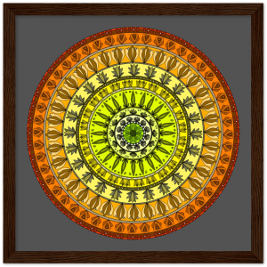 Colourful Mandala Wooden Framed Poster #0008