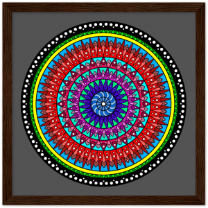 Colourful Mandala Wooden Framed Poster #0024