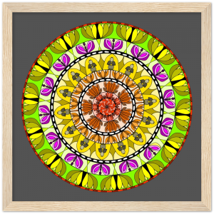 Colourful Mandala Wooden Framed Poster #0018