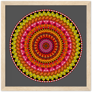 Colourful Mandala Wooden Framed Poster #0020