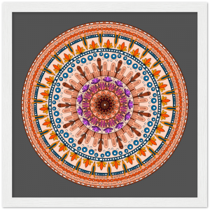 Colourful Mandala Wooden Framed Poster #0011