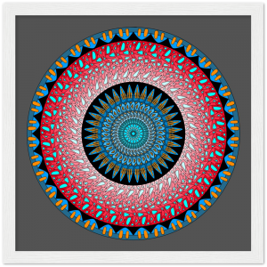 Colourful Mandala Wooden Framed Poster #0005
