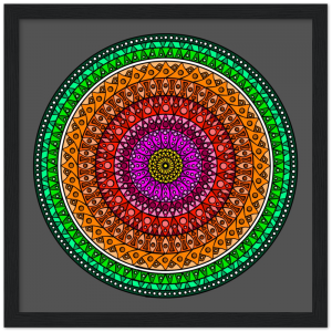 Colourful Mandala Wooden Framed Poster #0023