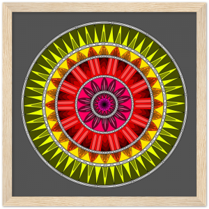 Colourful Mandala Wooden Framed Poster #0012