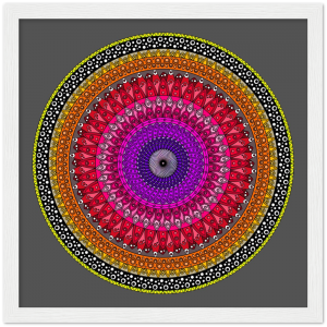 Colourful Mandala Wooden Framed Poster #0003