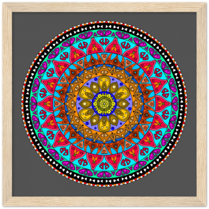 Colourful Mandala Wooden Framed Poster #0001