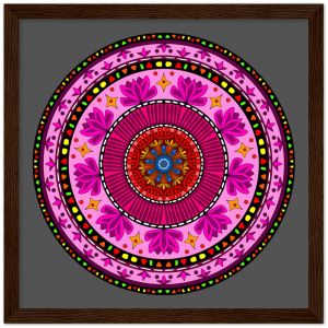 Colourful Mandala Wooden Framed Poster #0014
