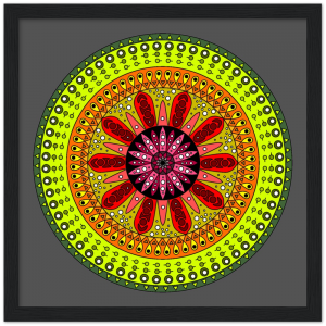 Colourful Mandala Wooden Framed Poster #0004