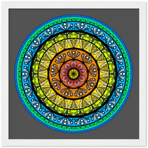 Colourful Mandala Wooden Framed Poster #0017